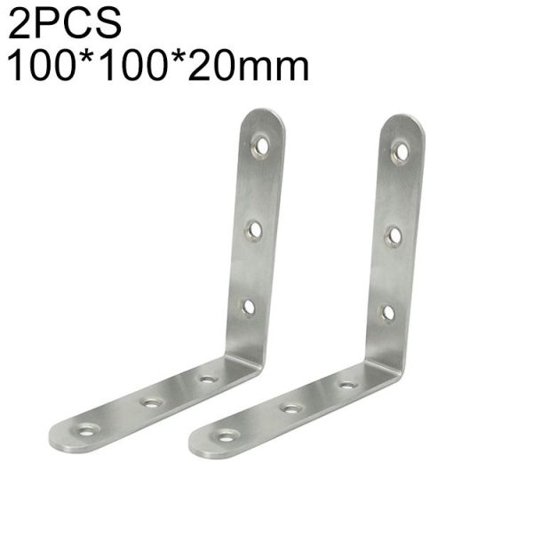 2pcs Stainless Steel 90 Degree Angle Bracket, Corner Brace Joint Bracket Fastener Furniture Cabinet Screens Wall (100mm)