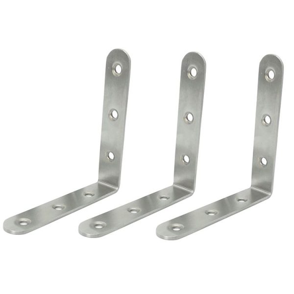 2pcs Stainless Steel 90 Degree Angle Bracket, Corner Brace Joint Bracket Fastener Furniture Cabinet Screens Wall (100mm) - Image 2