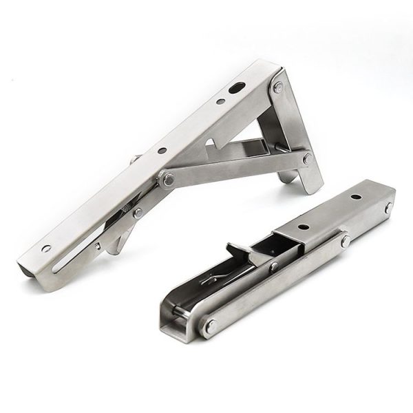 8 inch Billy (304) Wall-mounted Foldable Stainless Steel Spring Storage Shelf for Dining Table - Image 3