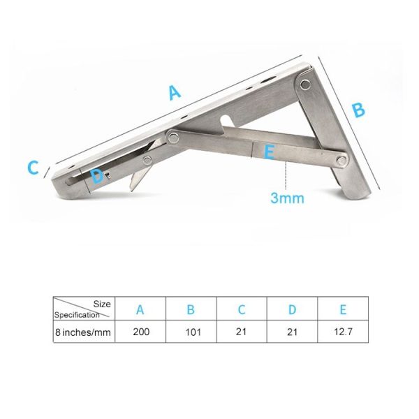 8 inch Billy (304) Wall-mounted Foldable Stainless Steel Spring Storage Shelf for Dining Table - Image 4