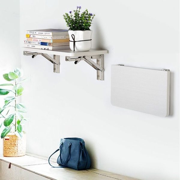 8 inch Billy (304) Wall-mounted Foldable Stainless Steel Spring Storage Shelf for Dining Table - Image 6
