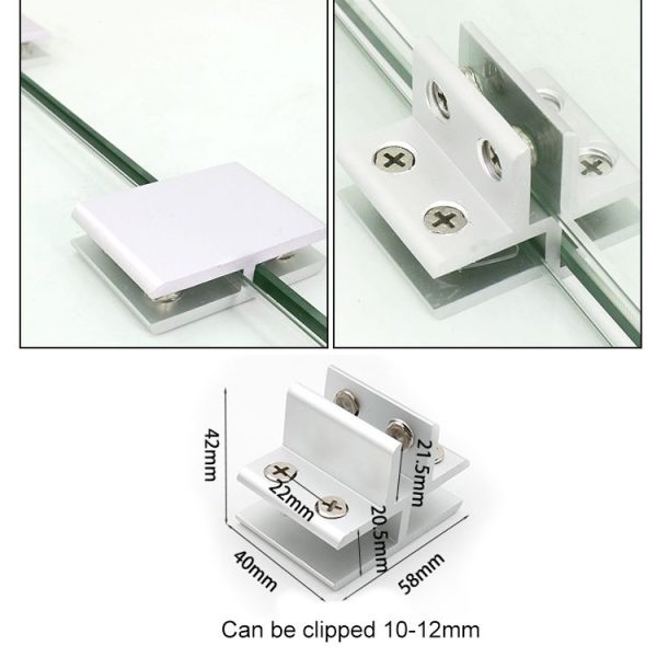 Aluminum Alloy Glass Combination Clamp Cabinet Partition Fixing Clip, T-type Cliped 10-12mm - Image 4