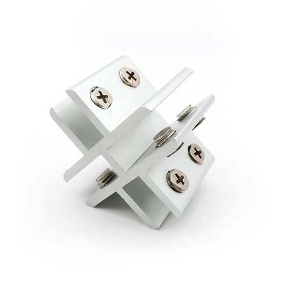Cross-type Aluminum Alloy Glass Combination Clamp Cabinet Partition Fixing Clip, Cliped 8-10mm - Image 2