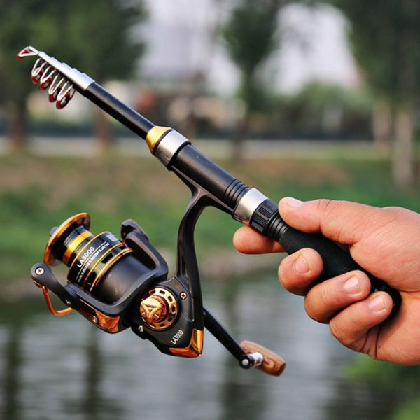 37cm Portable Telescopic Sea Fishing Rod Mini Fishing Pole, Extended Length: 2.3m, Black Tube-type Reel Seat - Image 8