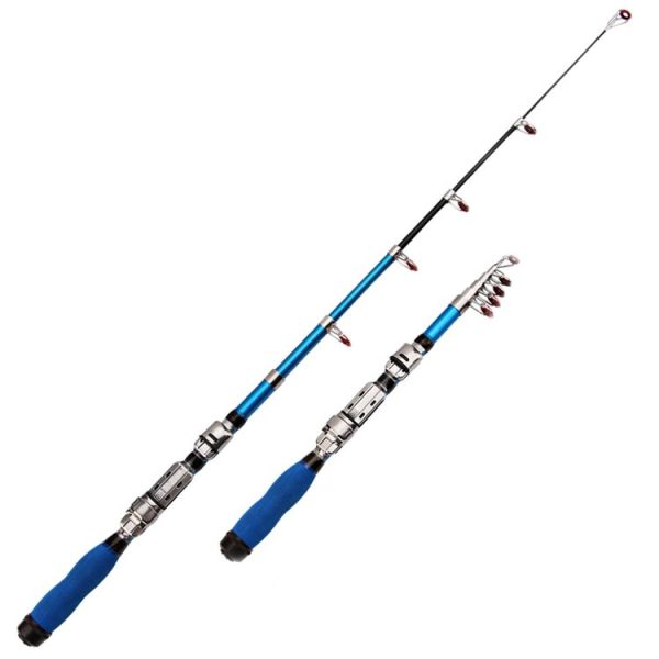 32cm Portable Telescopic Sea Fishing Rod Mini Fishing Pole, Extended Length: 1.5m, Blue Clip Reel Seat - Image 2