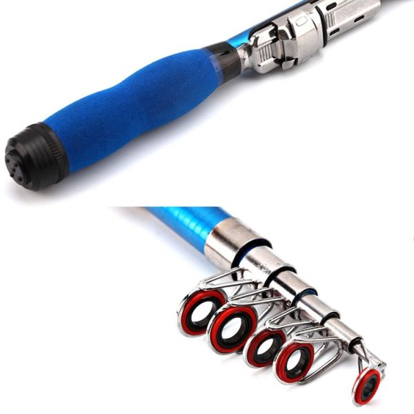 32cm Portable Telescopic Sea Fishing Rod Mini Fishing Pole, Extended Length: 1.5m, Blue Clip Reel Seat - Image 4