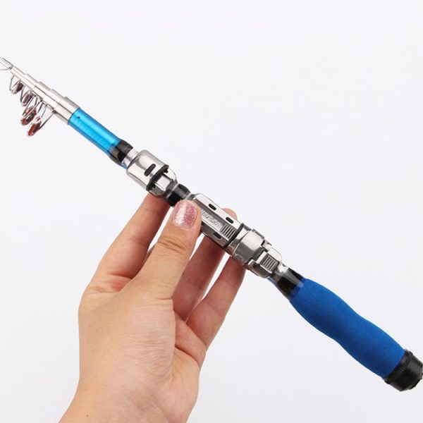 32cm Portable Telescopic Sea Fishing Rod Mini Fishing Pole, Extended Length: 1.5m, Blue Clip Reel Seat - Image 5