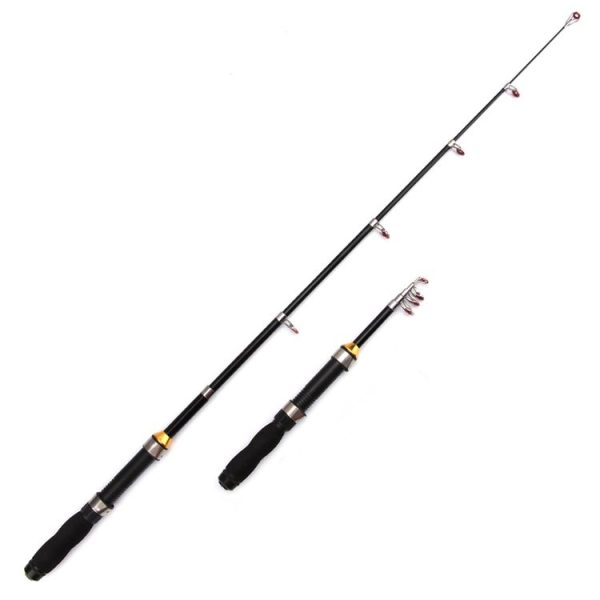 30cm Portable Telescopic Sea Fishing Rod Mini Fishing Pole, Extended Length: 1.0m, Black Tube-type Reel Seat - Image 2