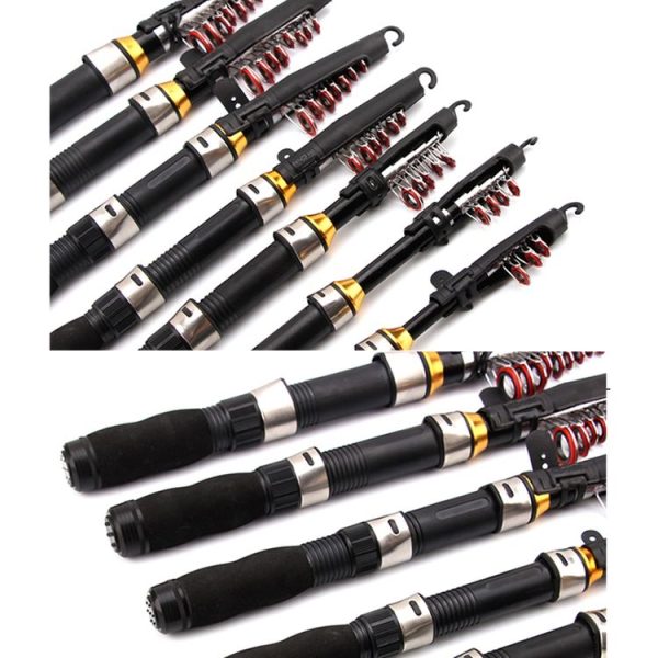 30cm Portable Telescopic Sea Fishing Rod Mini Fishing Pole, Extended Length: 1.0m, Black Tube-type Reel Seat - Image 4