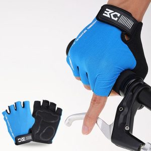 BaseCamp BC-204 Bicycle Half Finger Gloves Lycra Fabric Cycling Gloves, Size: XL (Blue)