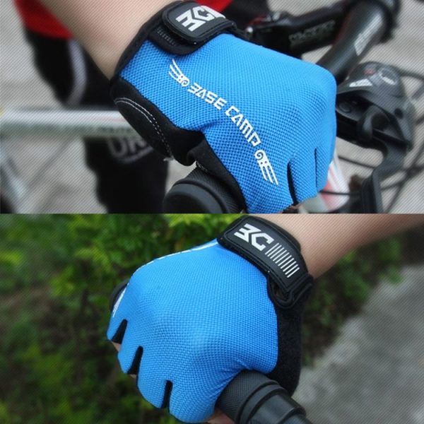 BaseCamp BC-204 Bicycle Half Finger Gloves Lycra Fabric Cycling Gloves, Size: XL (Blue) - Image 11