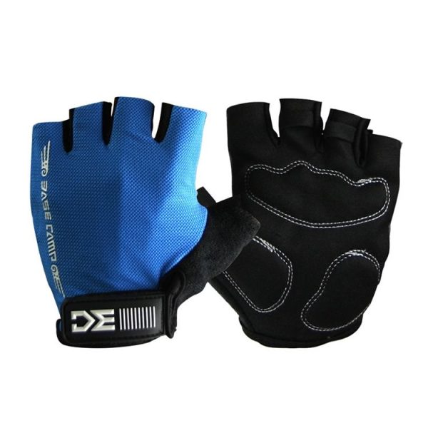 BaseCamp BC-204 Bicycle Half Finger Gloves Lycra Fabric Cycling Gloves, Size: XL (Blue) - Image 2