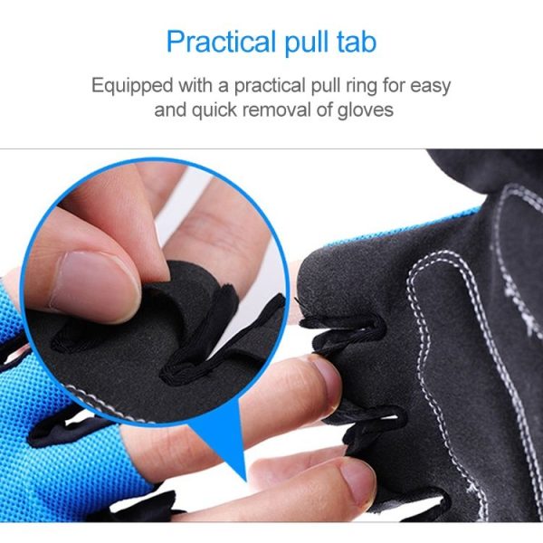 BaseCamp BC-204 Bicycle Half Finger Gloves Lycra Fabric Cycling Gloves, Size: XL (Blue) - Image 5