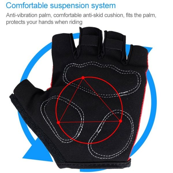 BaseCamp BC-204 Bicycle Half Finger Gloves Lycra Fabric Cycling Gloves, Size: XL (Blue) - Image 7
