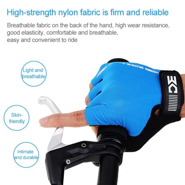 BaseCamp BC-204 Bicycle Half Finger Gloves Lycra Fabric Cycling Gloves, Size: XL (Blue) - Image 8