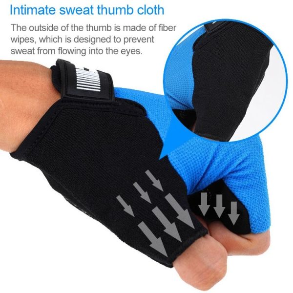 BaseCamp BC-204 Bicycle Half Finger Gloves Lycra Fabric Cycling Gloves, Size: XL (Blue) - Image 9