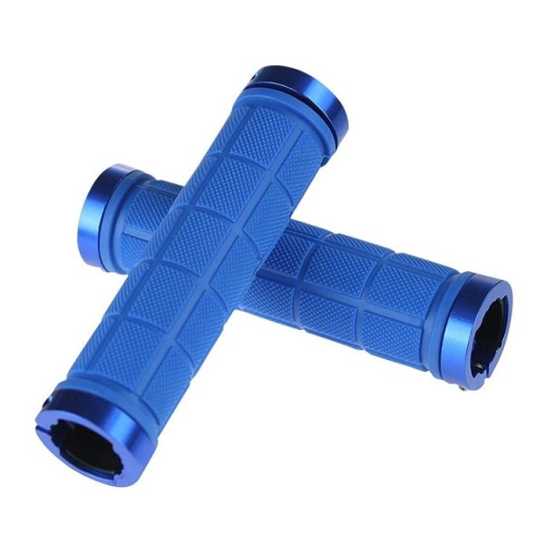 BaseCamp BC-607 1 Pair Bicycle MTB Bike Lock-on Rubber Handlebar Grips (Blue) - Image 2