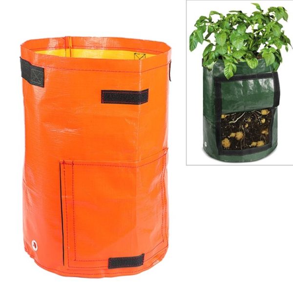 7 Gallons Potato Planting PE Bags Vegetable Planting Grow Bags Farm Garden Supplies, Size: 30cm x 35cm (Orange)