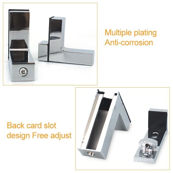 2 PCS 6-28mm F Type Glossy Polished Zinc Alloy Fixed Clip Glass Wood Layer Board Bracket - Image 5