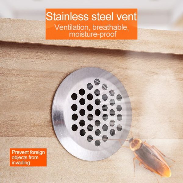 10pcs Flat Surface 25mm Cabinet Round Air Vent Stainless Steel Louvered Grille Cover Vents with Little Holes - Image 4