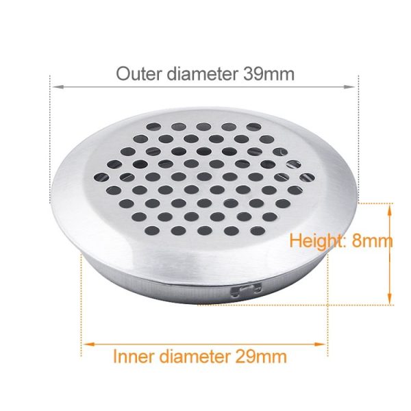 10pcs Bevel Surface 29mm Cabinet Round Air Vent Stainless Steel Louvered Grille Cover Vents with Little Holes - Image 2