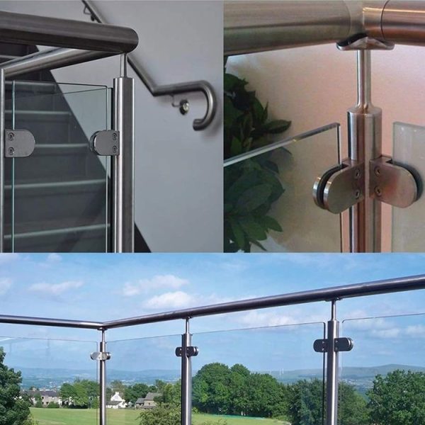 15-20mm Flat Bottom Matte Polished 304 Stainless Steel Fixed Clip Railing Glass Wood Layer Board Clamp Bracket - Image 7