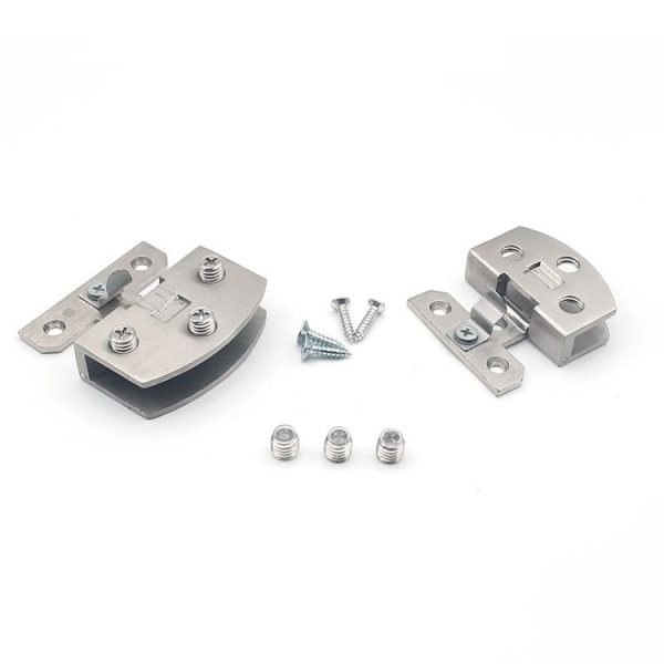 Open Hole Free Brushed Surface Glass Hinge, Size: S, 3-7mm - Image 2