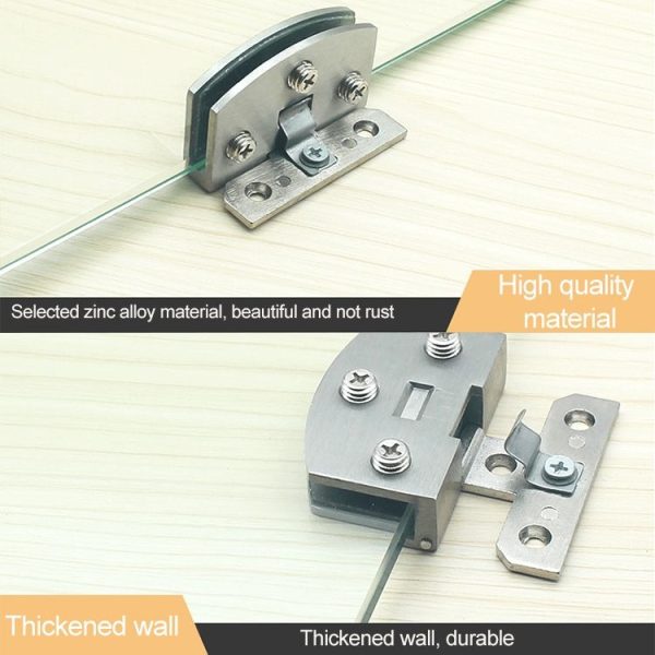 Open Hole Free Brushed Surface Glass Hinge, Size: S, 3-7mm - Image 5