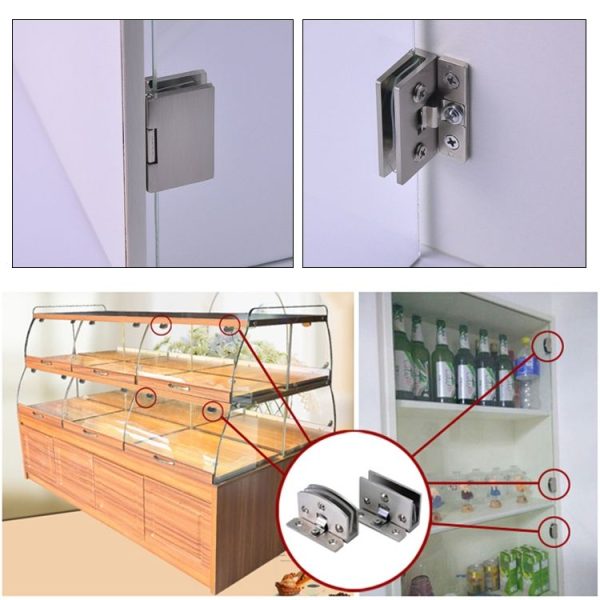 Open Hole Free Brushed Surface Glass Hinge, Size: S, 3-7mm - Image 7