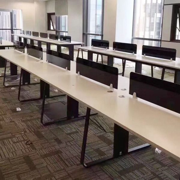 Flat Shape Aluminum Alloy Office Desktop Screen Fixing Clip Partition Clip (White) - Image 3