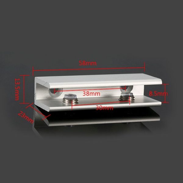10 PCS Double Hole Aluminum Alloy Glass Fixing Clip, L, 8mm - Image 2