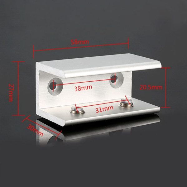 Double Hole Aluminum Alloy Glass Fixing Clip, L, 20mm - Image 2