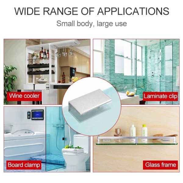 Double Hole Aluminum Alloy Glass Fixing Clip, L, 20mm - Image 4