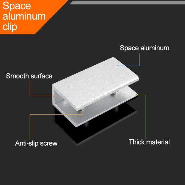 10 PCS Single Hole Aluminum Alloy Glass Fixing Clip, S, 20mm - Image 3