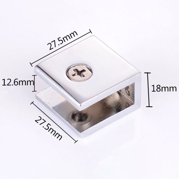 Zinc Alloy Bright Fixed Bracket Connection Square Glass Fixing Clamp, Size: L - Image 2