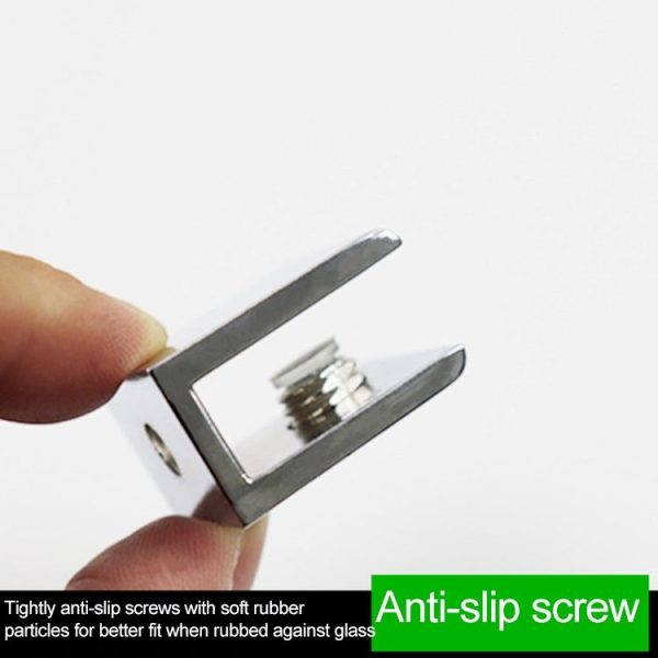 Zinc Alloy Bright Fixed Bracket Connection Square Glass Fixing Clamp, Size: L - Image 4