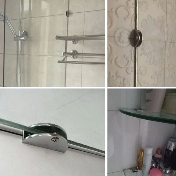 Zinc Alloy Bright Fixed Bracket Connection Square Glass Fixing Clamp, Size: L - Image 6