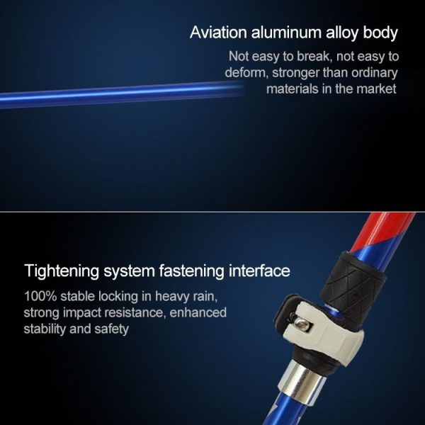 5 Node Portable Foldable Aluminium Alloy Alpenstocks Trekking Poles, Folding Length: 28.5CM (Blue) - Image 5