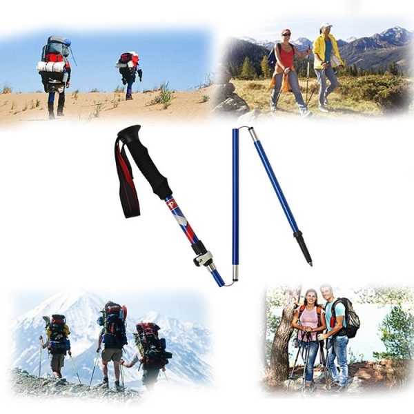 5 Node Portable Foldable Aluminium Alloy Alpenstocks Trekking Poles, Folding Length: 28.5CM (Blue) - Image 7