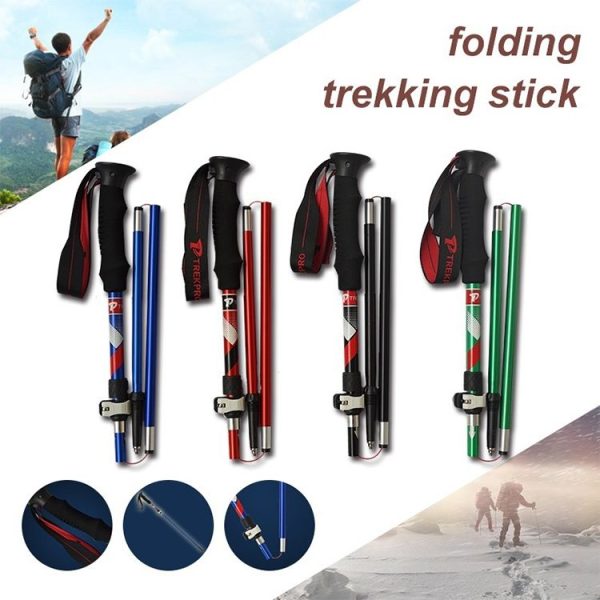 5 Node Portable Foldable Aluminium Alloy Alpenstocks Trekking Poles, Folding Length: 28.5CM (Blue) - Image 8