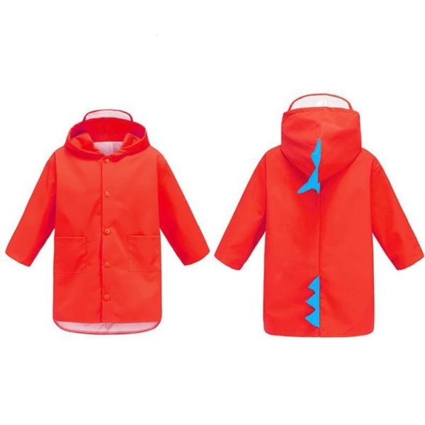 Cartoon Dinosaur Children Fashion Raincoat Size: XXL (Red) - Image 2