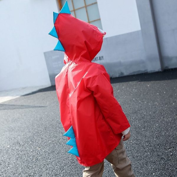 Cartoon Dinosaur Children Fashion Raincoat Size: XXL (Red) - Image 6