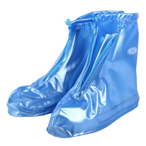 Fashion PVC Non-slip Waterproof Thick-soled Shoe Cover Size: S (Blue) - Image 2