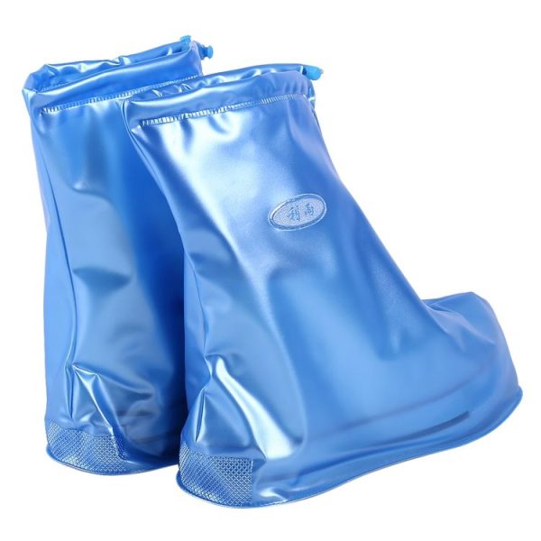 Fashion PVC Non-slip Waterproof Thick-soled Shoe Cover Size: S (Blue) - Image 3