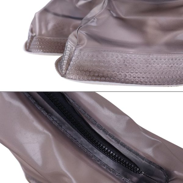 Fashion PVC Non-slip Waterproof Thick-soled Shoe Cover Size: XL (White) - Image 4