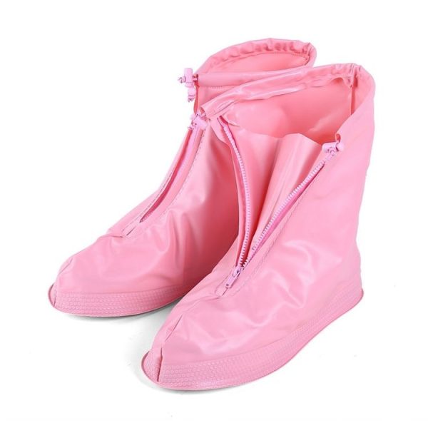 Fashion Children PVC Non-slip Waterproof Thick-soled Shoe Cover Size: XL (Pink) - Image 2