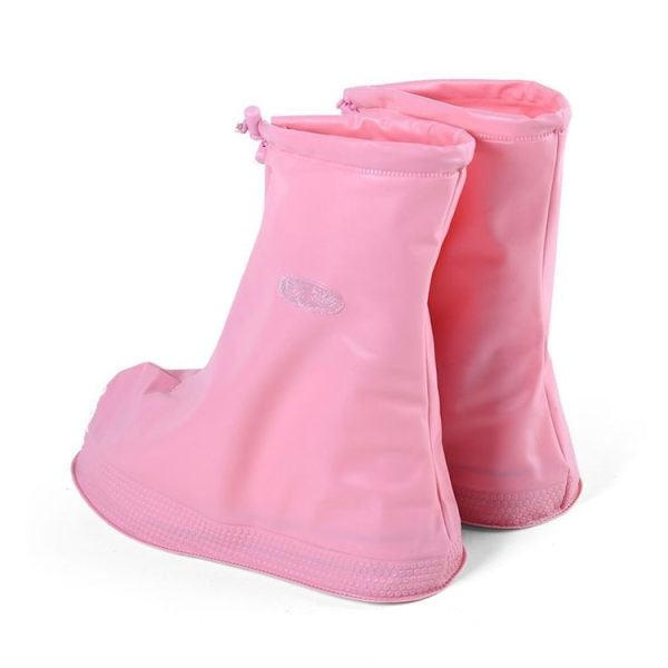 Fashion Children PVC Non-slip Waterproof Thick-soled Shoe Cover Size: XL (Pink) - Image 3