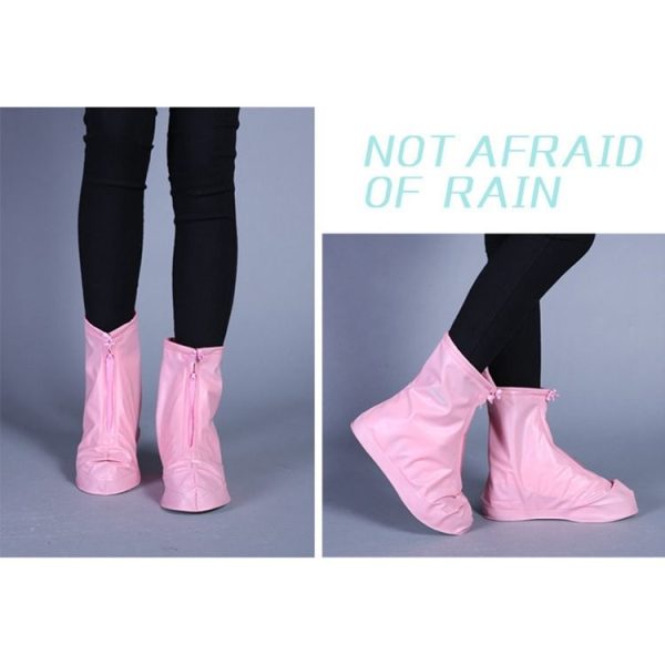 Fashion Children PVC Non-slip Waterproof Thick-soled Shoe Cover Size: XL (Pink) - Image 6