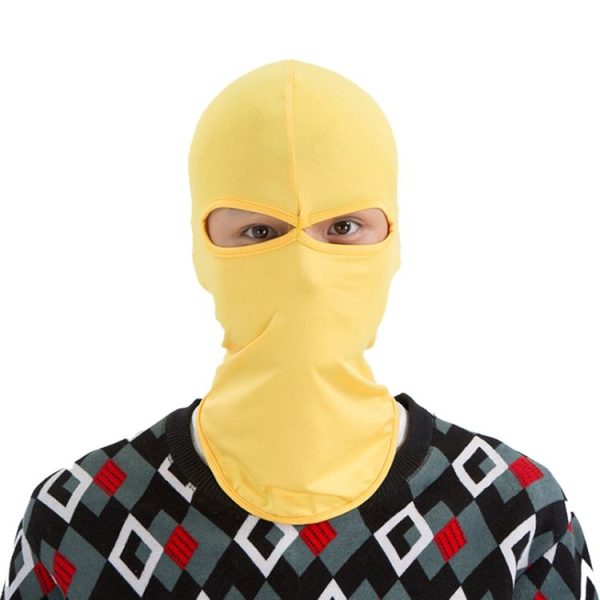 Balaclava Style Unisex Elastic Lycra Dual Holes Biking Head Mask (Black) - Image 4