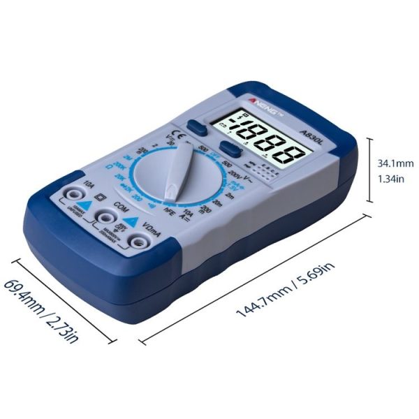 ANENG A830L Handheld Multimeter Household Electrical Instrument (Yellow Blue) - Image 3